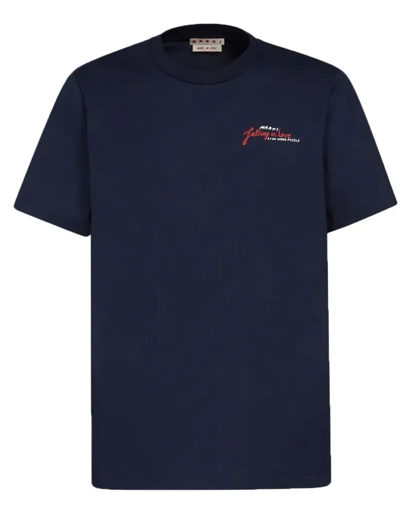 Marni T-Shirt mit Wordsearch-Print - Blau Blau