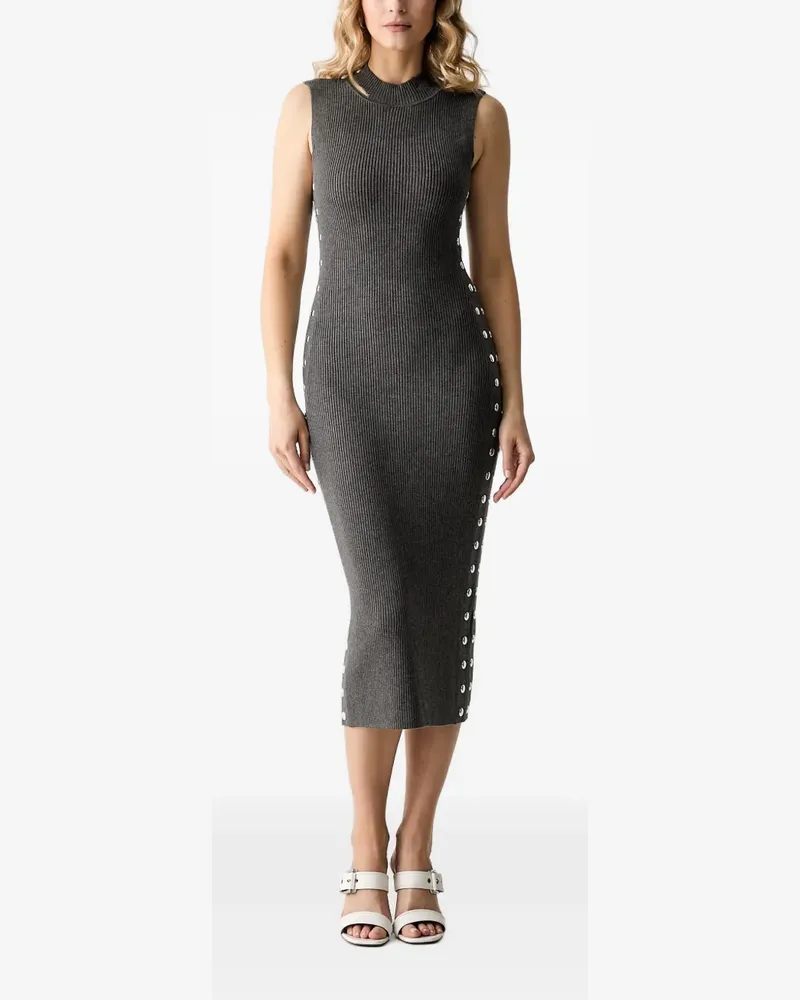 Karl Lagerfeld ribbed-knit stud-embellished dress - Grau Grau