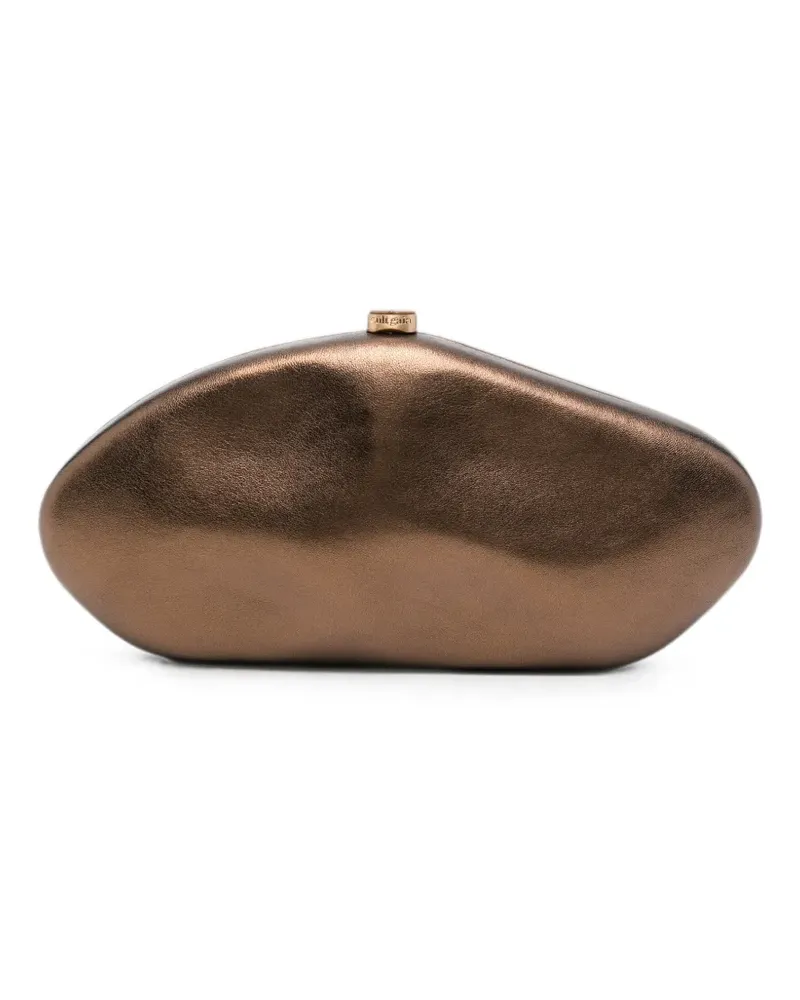 Cult Gaia The Caldera metallic-finish sculptural clutch bag - Braun Braun