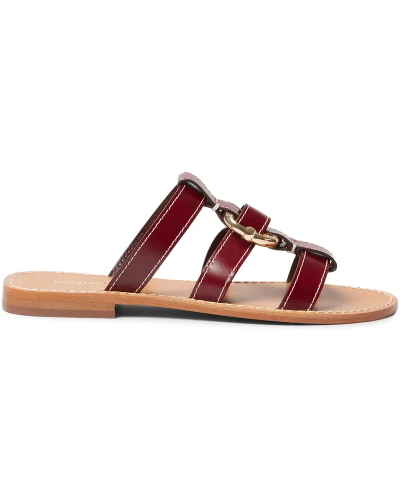 Claudie Pierlot Pantoletten aus Leder - Rot Rot