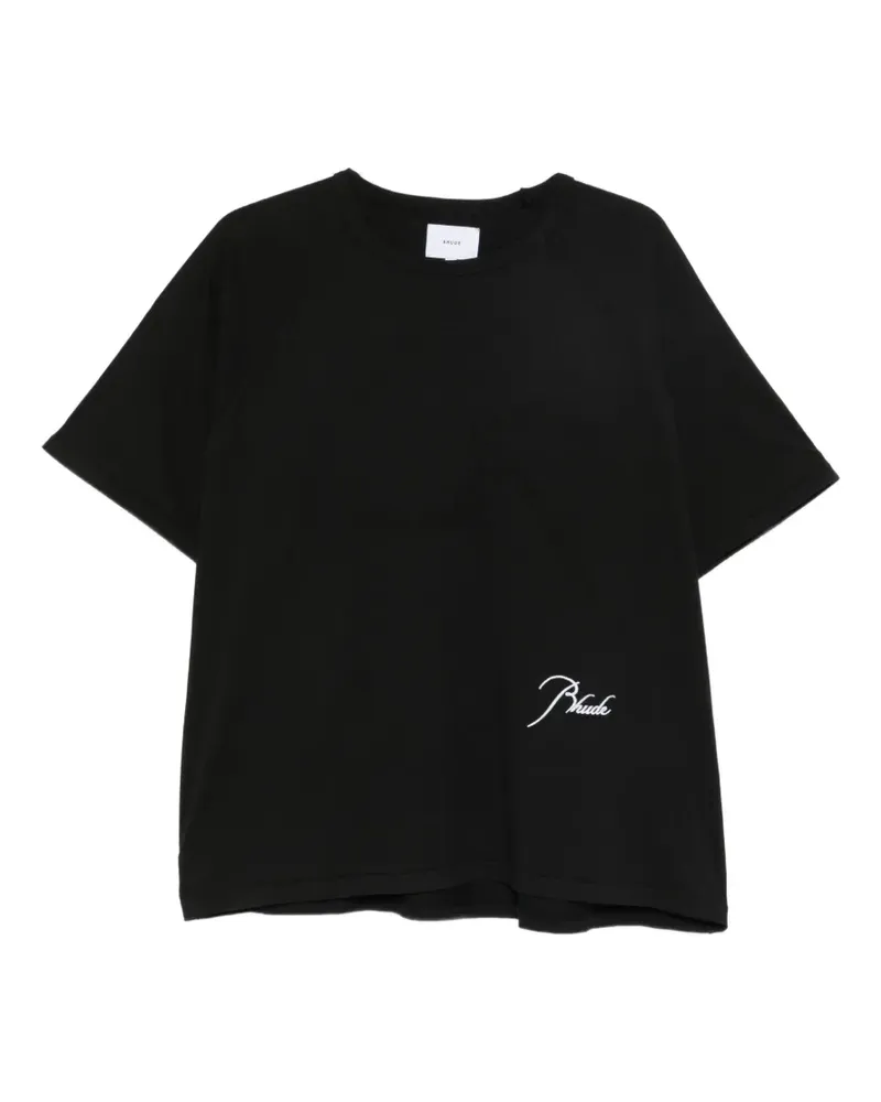 RHUDE Sweatshirt mit Logo-Stickerei - Schwarz Schwarz