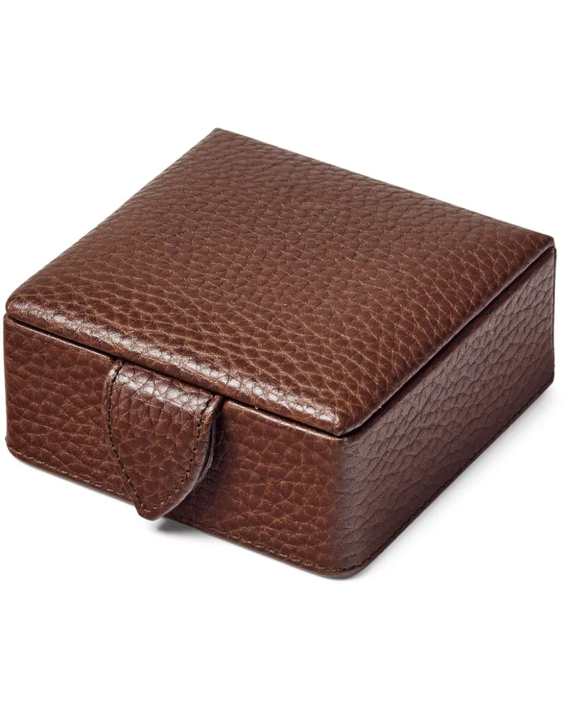 Aspinal of London Lederbox mit Druckknopf - Braun Braun