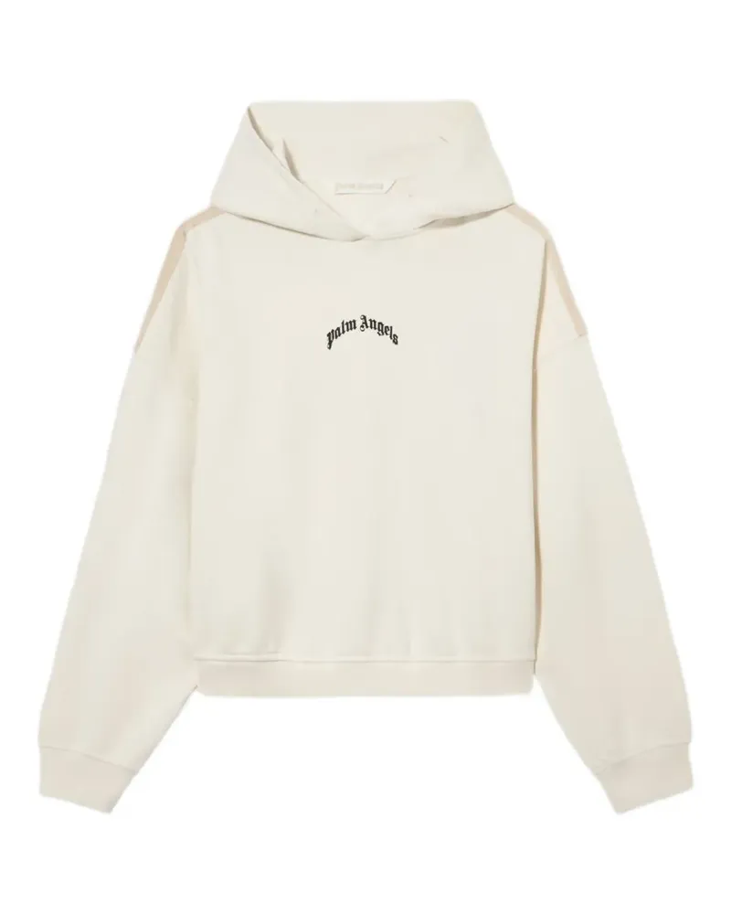 Palm Angels curved logo loose crop hoodie - Nude Nude
