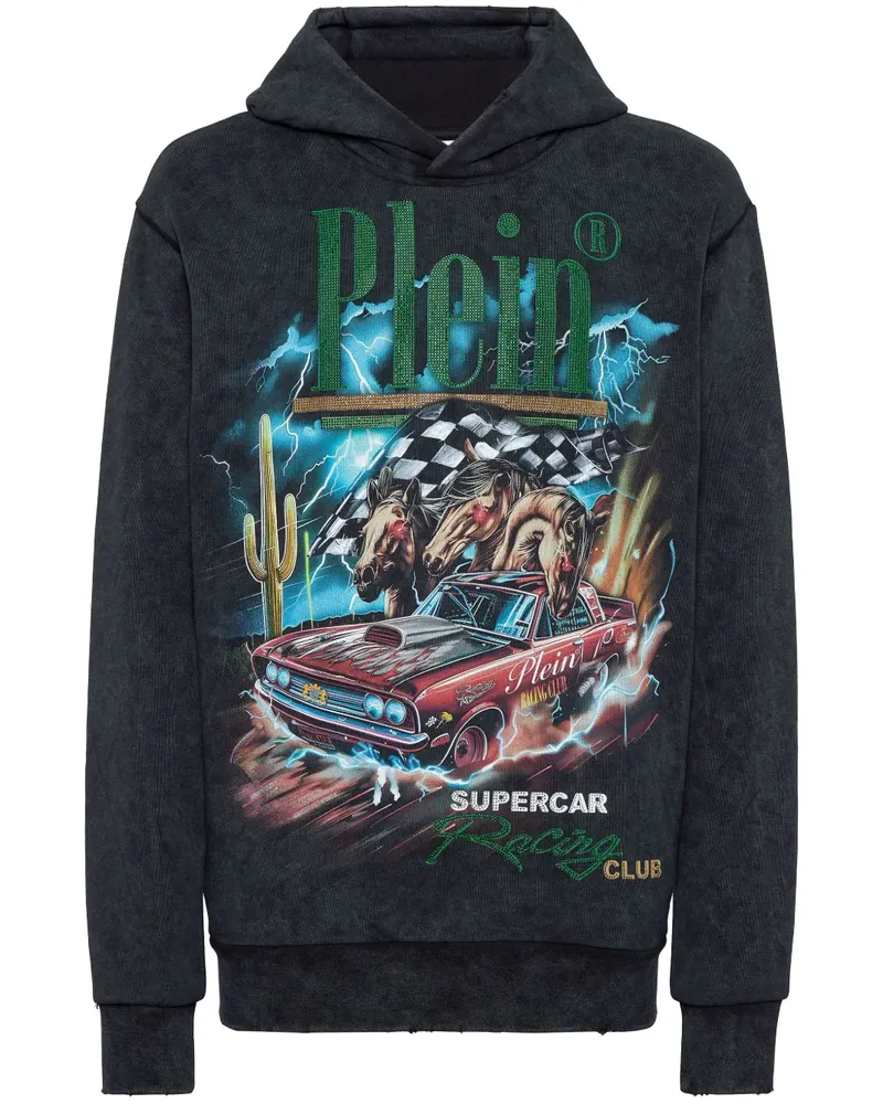 Philipp Plein Racing Club Hoodie - Schwarz Schwarz