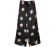 Moonlit Petal Pyjama-Hose aus Seide