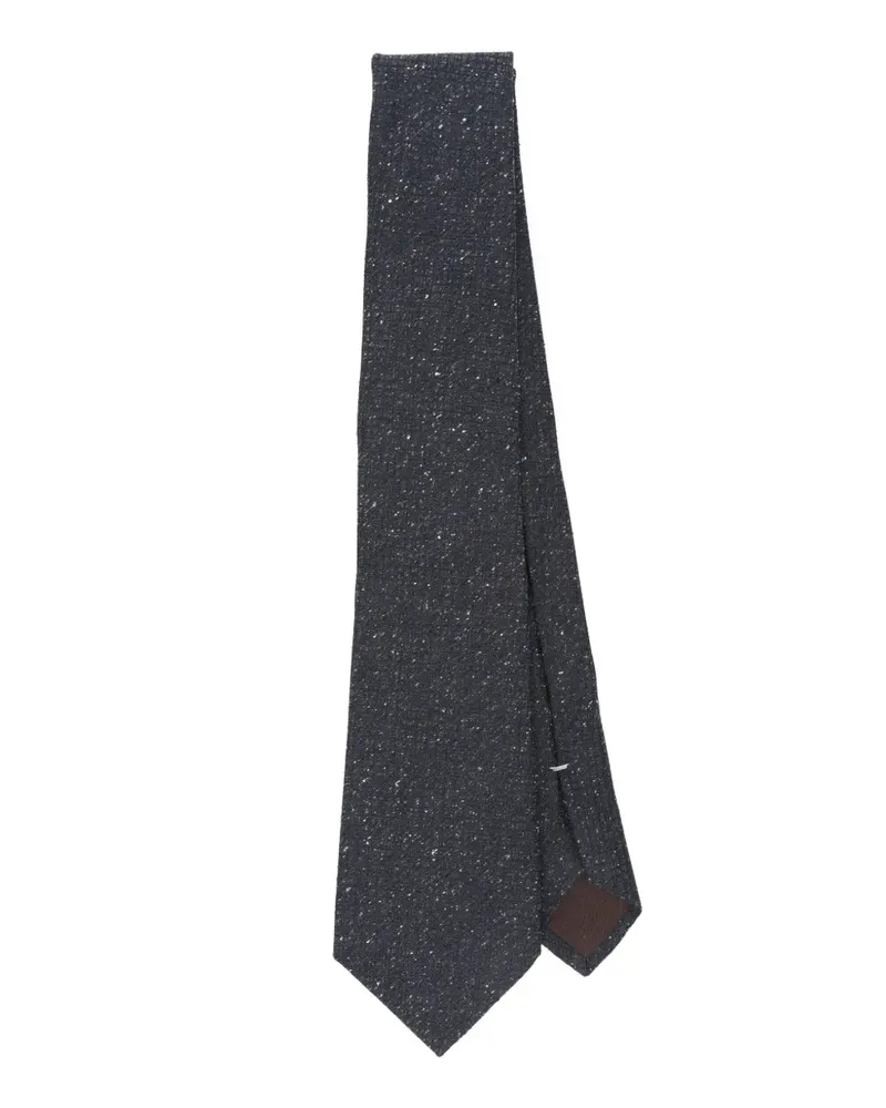 Canali Melierte Seidenkrawatte - Blau Blau