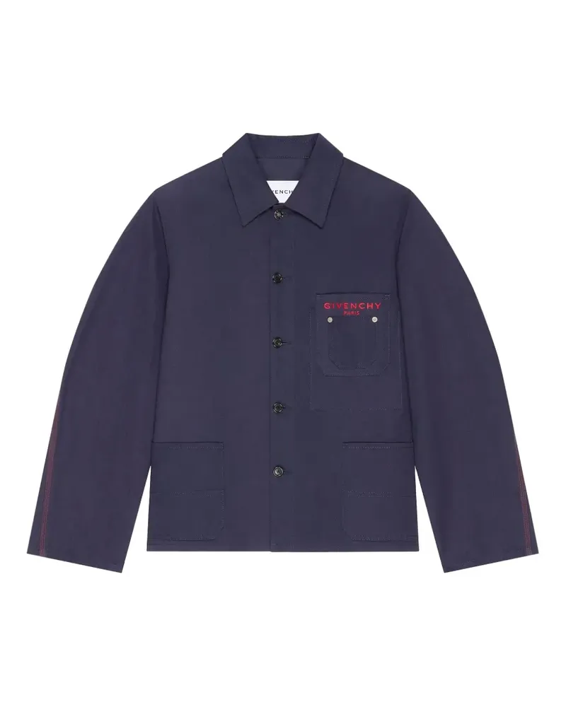 Givenchy Couture Seam Jeansjacke mit Stickerei  Paris - Blau Blau