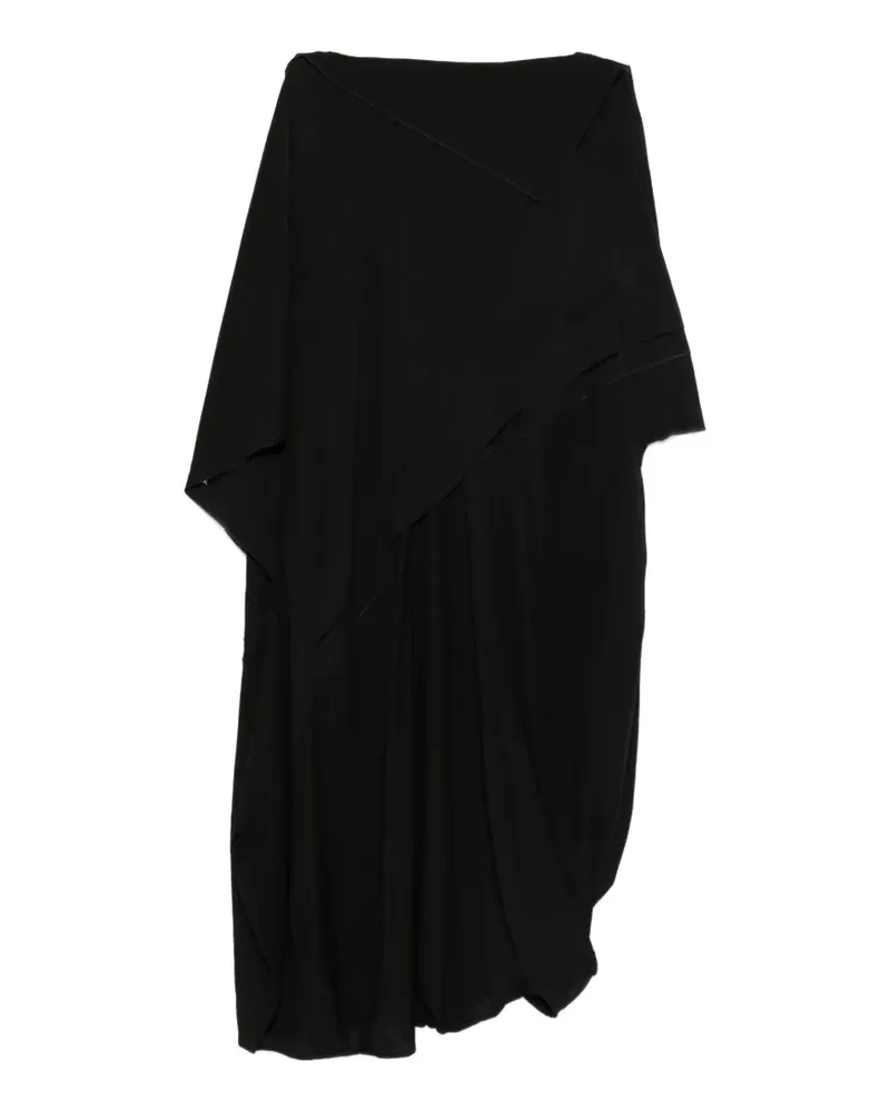 HIGH asymmetric layered midi dress - Schwarz Schwarz