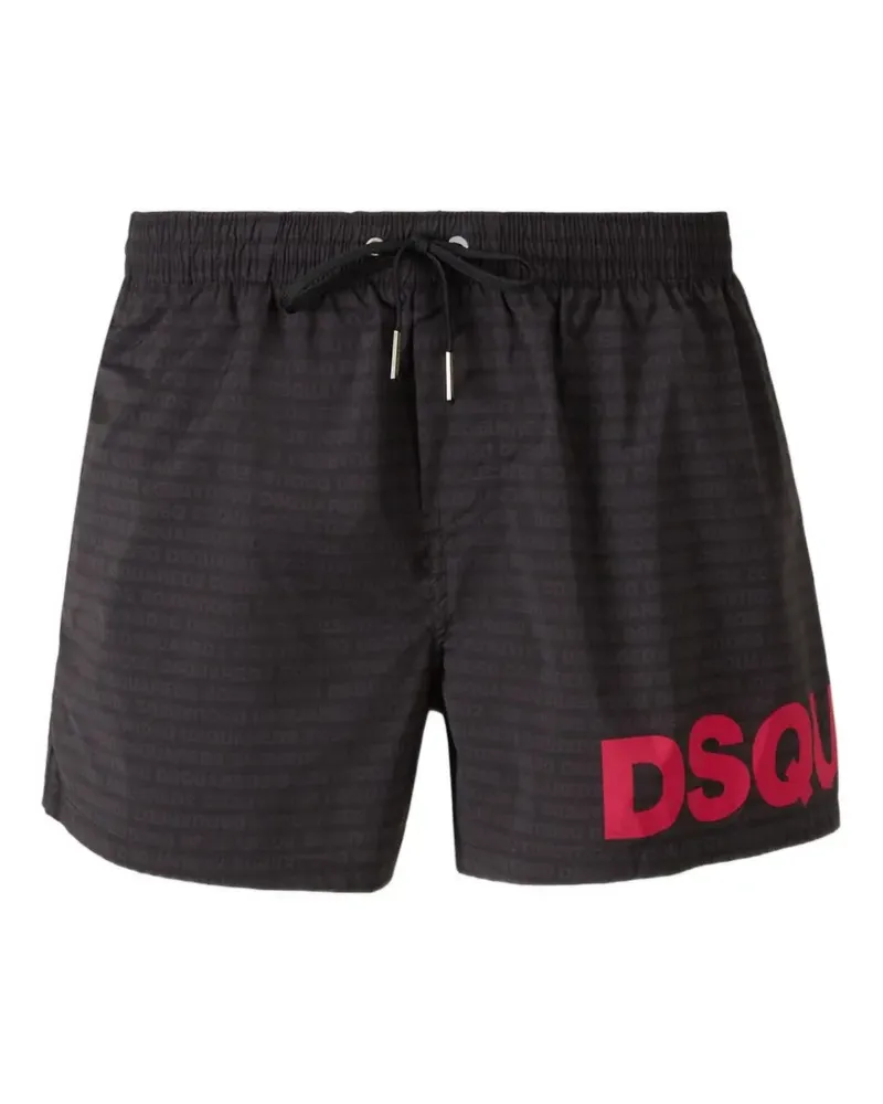 Dsquared2 Badeshorts mit Logo - Schwarz Schwarz