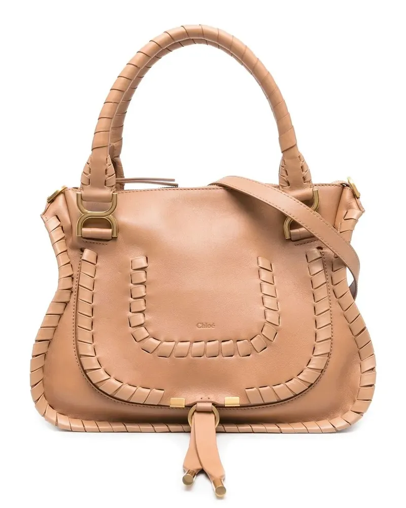 Chloé Schultertasche mit Webmuster - Nude Nude