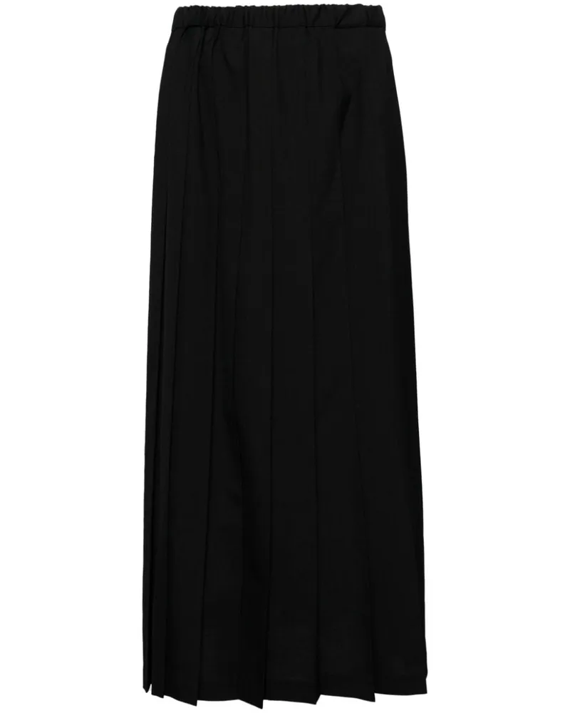 Junya Watanabe Faltenrock mit Stretchbund - Schwarz Schwarz