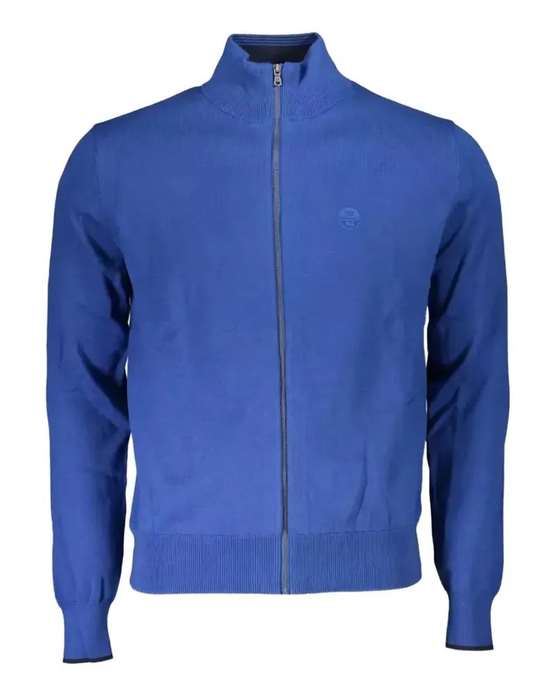 North Sails logo-embroidered zip-up cardigan - Blau Blau