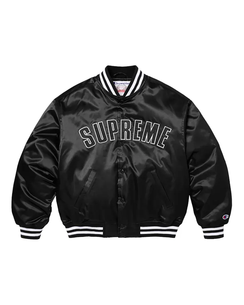Supreme Being x Champion® Satin Varsity jacket - Schwarz Schwarz