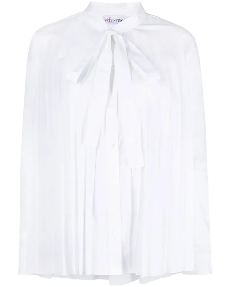 RED Valentino Plissierte Bluse - Weiß Weiß