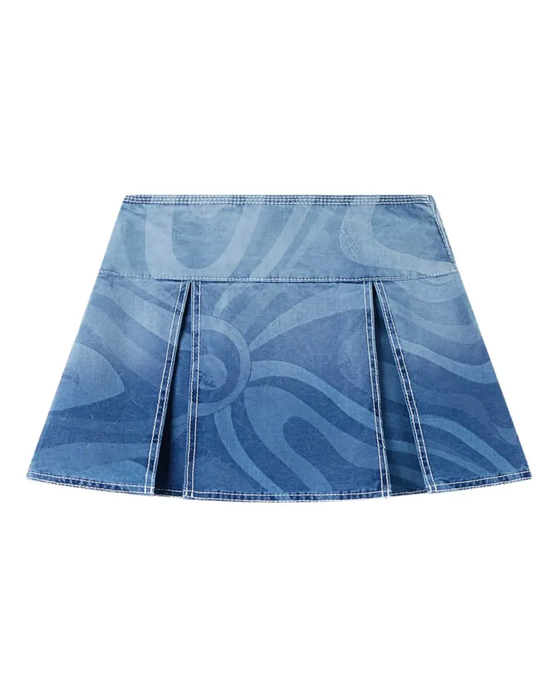 Emilio Pucci Marmo print denim skirt - Blau Blau