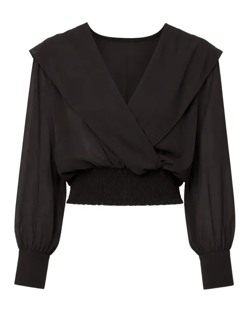 Pinko wrap-style shirred-hem top - Schwarz Schwarz