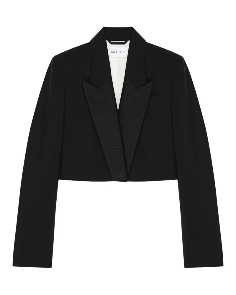 Givenchy Cropped-Jacke aus Wolle und Mohär - Schwarz Schwarz