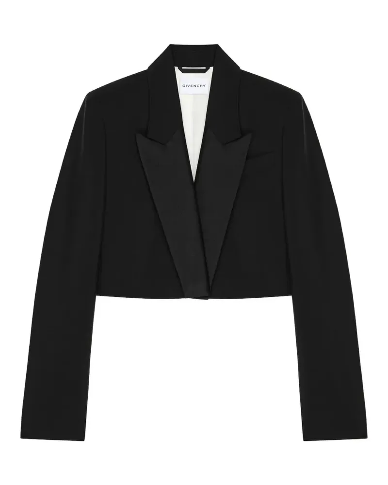 Givenchy Cropped-Jacke aus Wolle und Mohär - Schwarz Schwarz