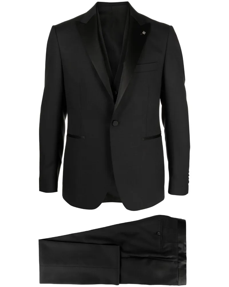 Tagliatore Dreiteiliger Smoking - Schwarz Schwarz