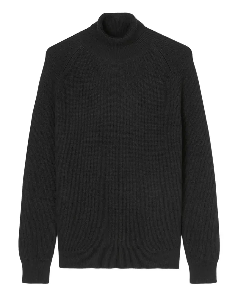 Marc O'Polo Gerippter Rollkragenpullover - Schwarz Schwarz