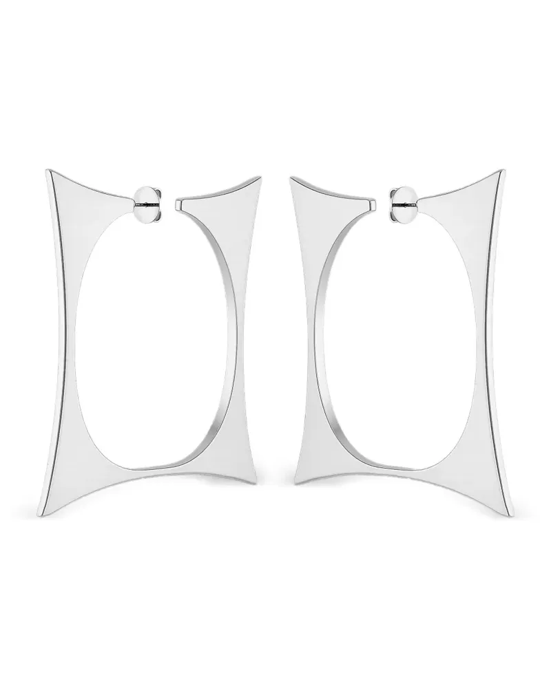 Hugo Kreit Creolen mit eckiger Form - Silber Silber