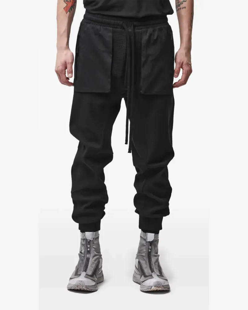 THOM KROM waffle-knit drawstring trousers - Schwarz Schwarz