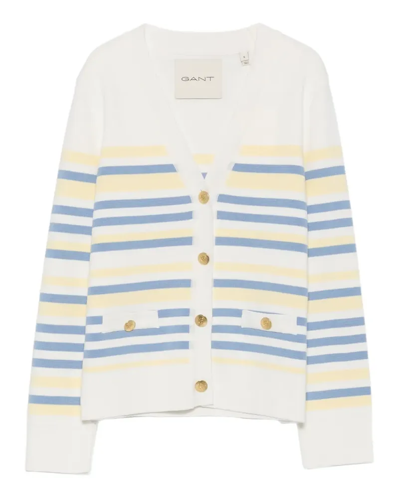 Gant striped button-up cardigan - Weiß Weiß