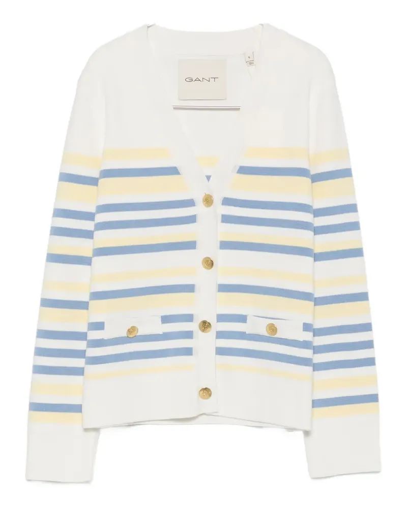 Gant striped button-up cardigan - Weiß Weiß