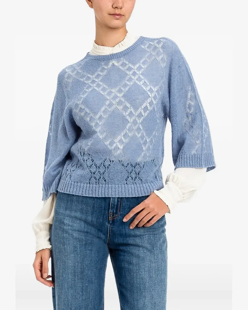 Twin-Set Pullover mit Rundhalsausschnitt - Blau Blau