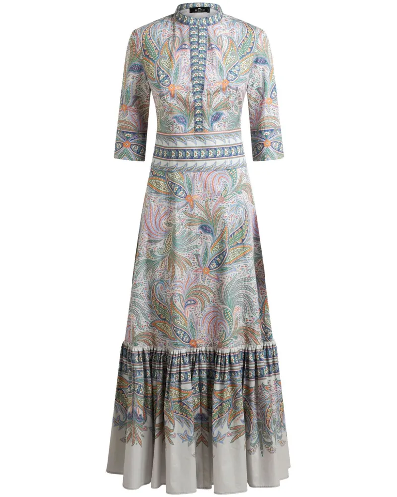 Etro Maxikleid mit Blumen-Print - Weiß Weiß