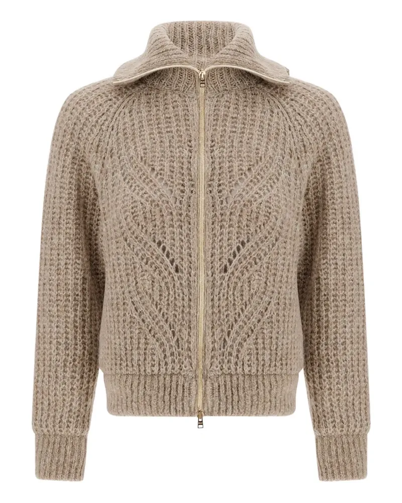 Herno Cardigan mit Zopfmuster - Nude Nude