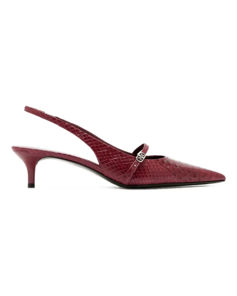 Tory Burch Double T snakeskin-effect pumps - Rot Rot