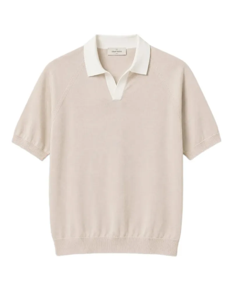 Gran Sasso raglan-sleeve polo shirt - Nude Nude