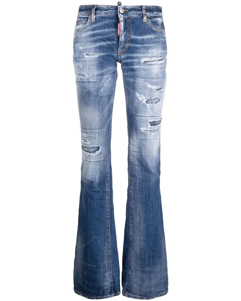 Dsquared2 Bootcut-Jeans im Distressed-Look - Blau Blau