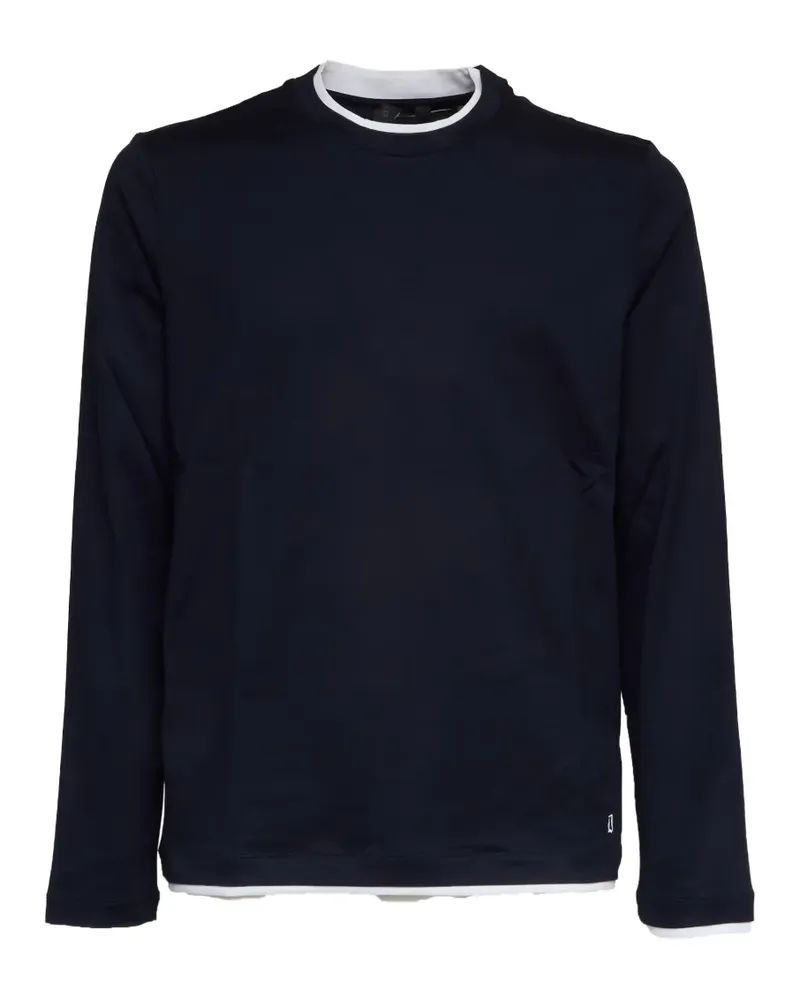 Dondup long sleeve contrast trim T-shirt - Blau Blau