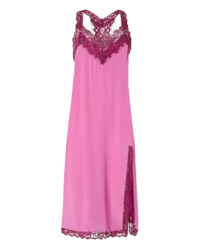 Pinko Aguglia Midikleid mit V-Ausschnitt - Rosa Rosa