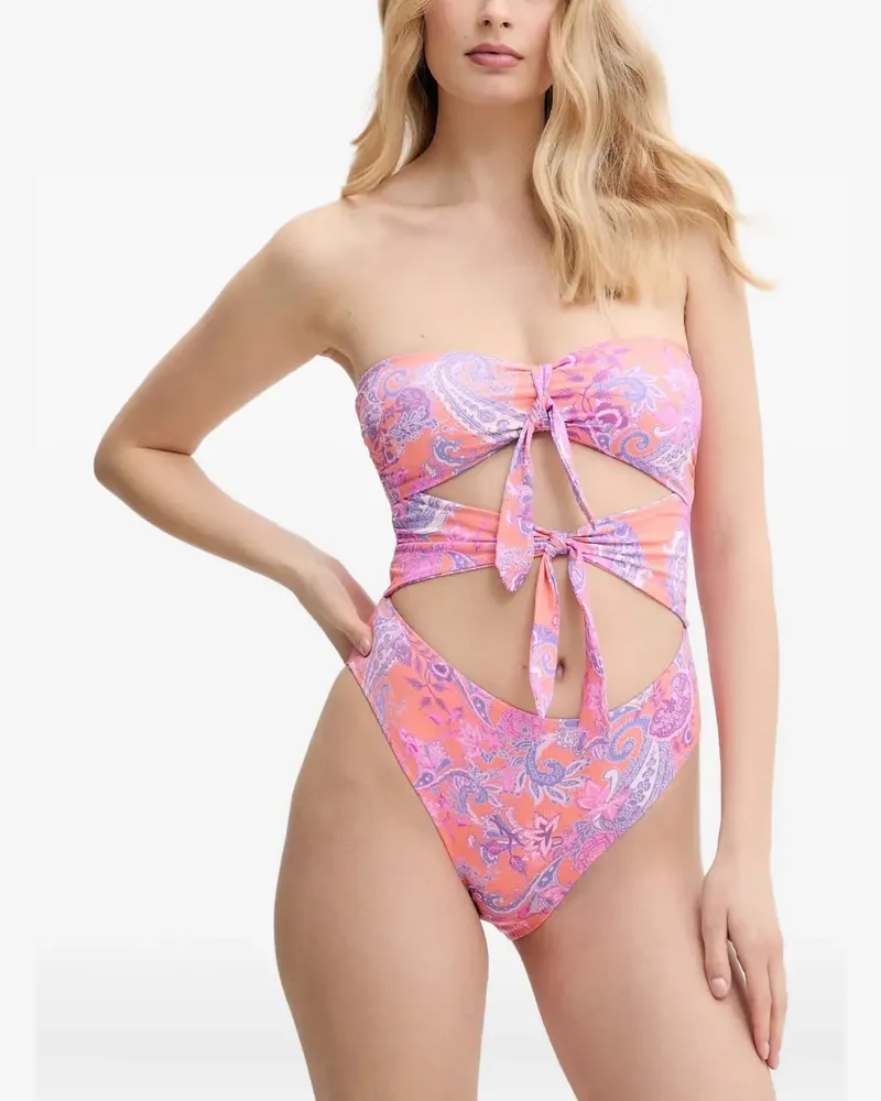 Guess Badeanzug mit Paisley-Print - Orange Orange