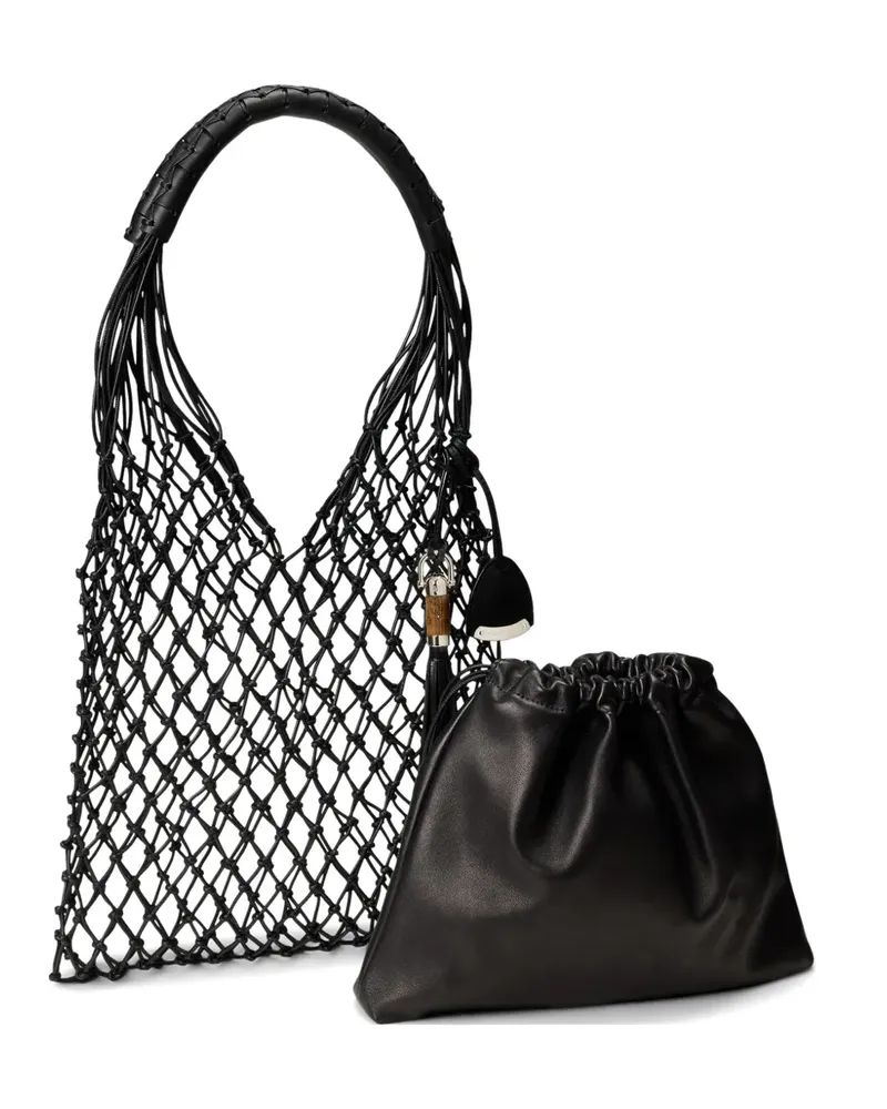 Ralph Lauren Tote Bag mit Makramee-Quaste - Schwarz Schwarz