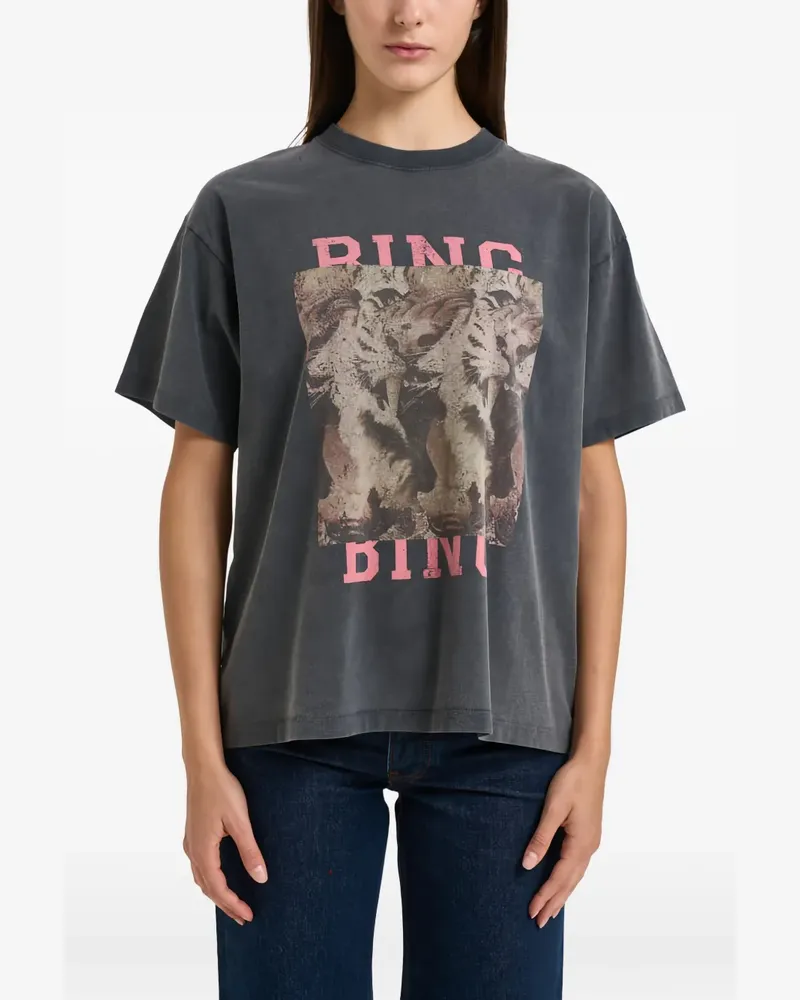 Anine Bing T-Shirt mit grafischem Print - Grau Grau