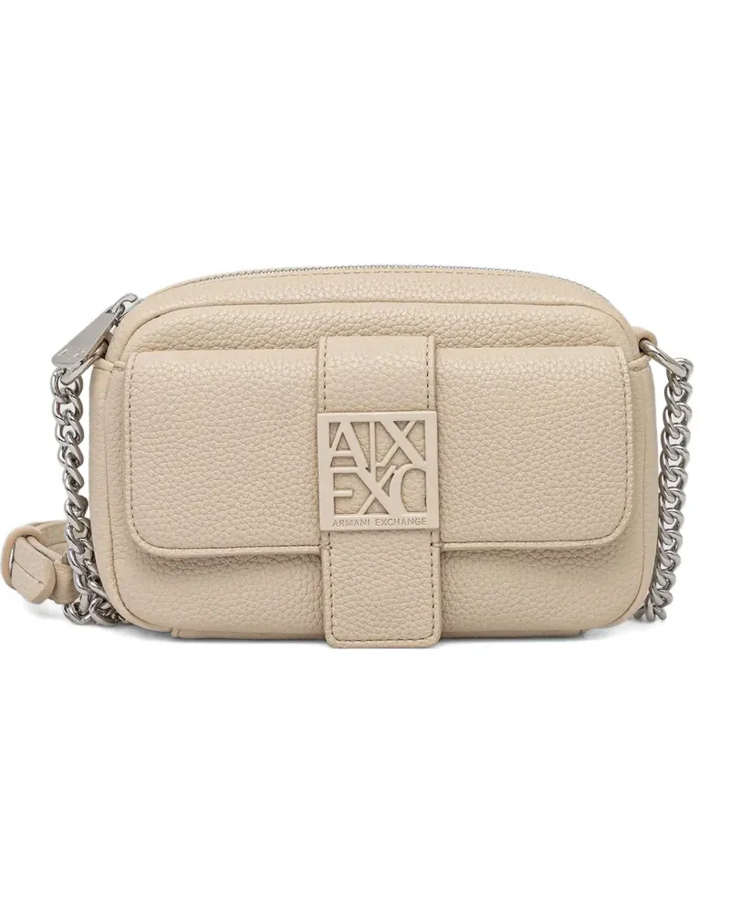 Armani Exchange logo-plaque cross body bag - Nude Nude