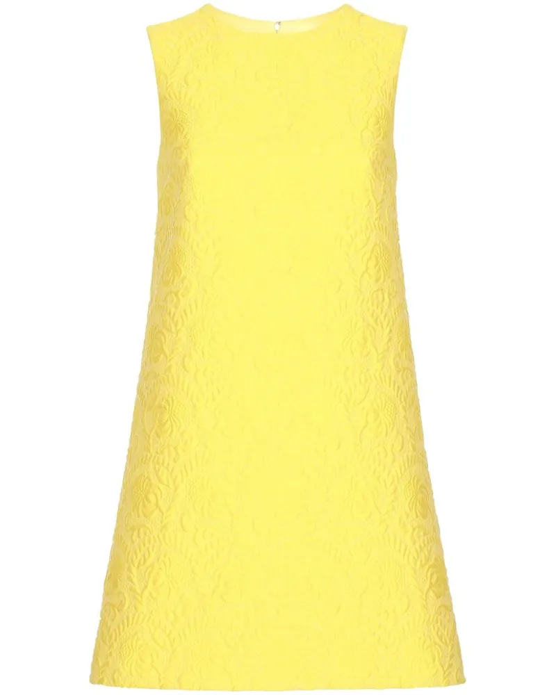 Dolce & Gabbana Brokat-Minikleid in A-Linie - Gelb Gelb
