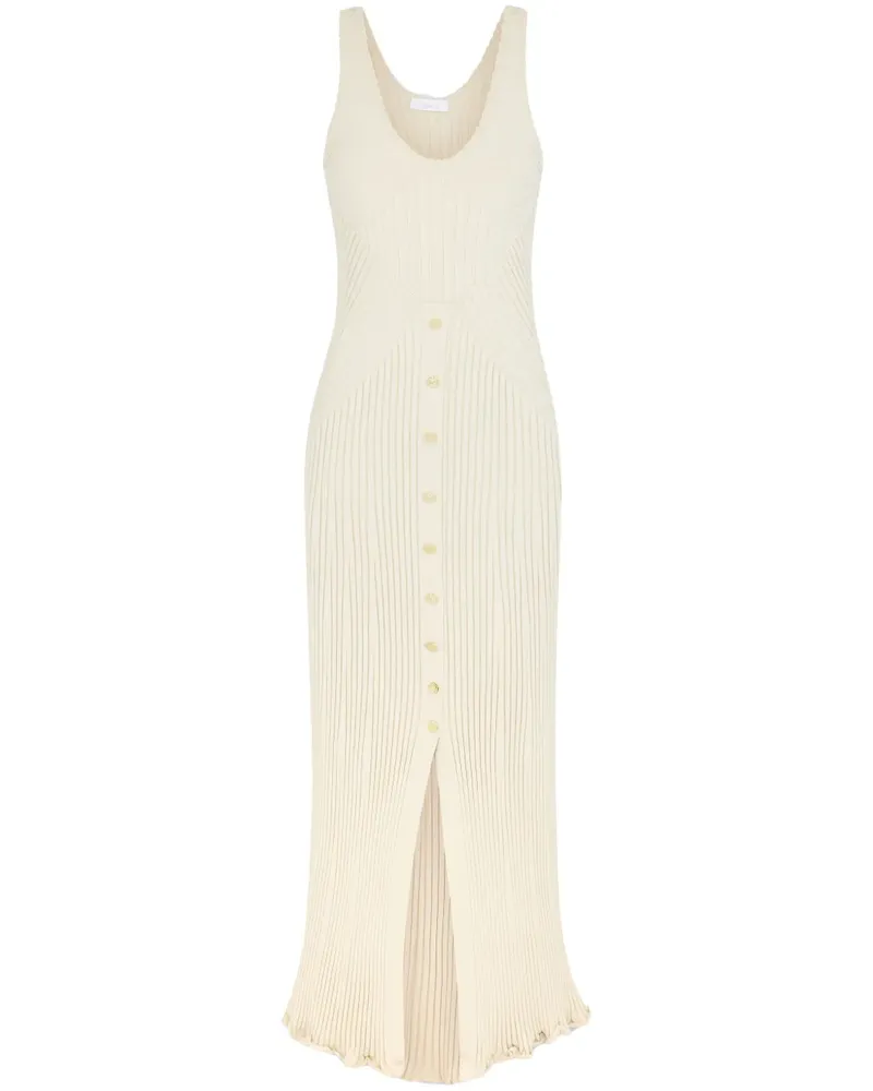 Paco Rabanne Maxikleid aus geripptem Strick - Nude Nude