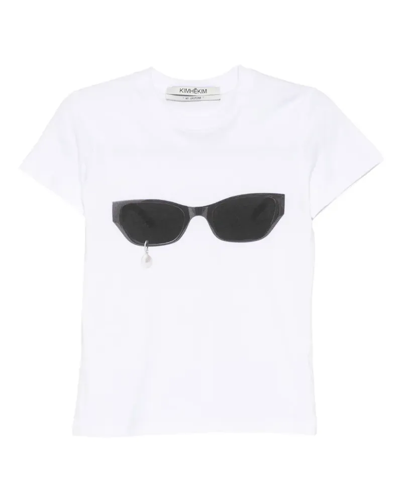 KIMHEKIM sunglasses-print T-shirt - Weiß Weiß