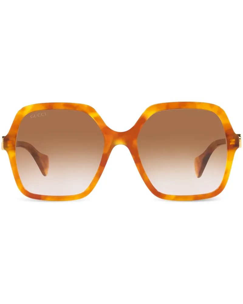 Gucci Sonnenbrille mit Oversized-Gestell - Braun Braun