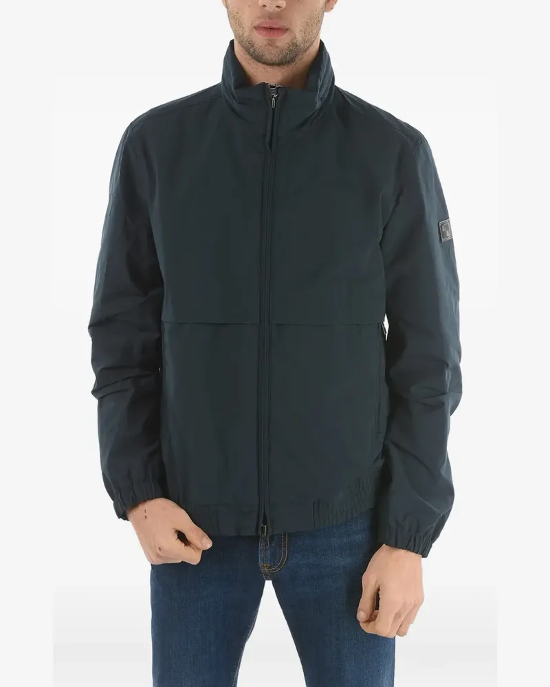 Woolrich logo-patch zip-up jacket - Blau Blau