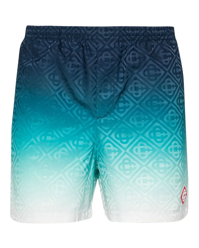 Casablanca Paris Badeshorts mit Logo-Jacquardmuster Blau