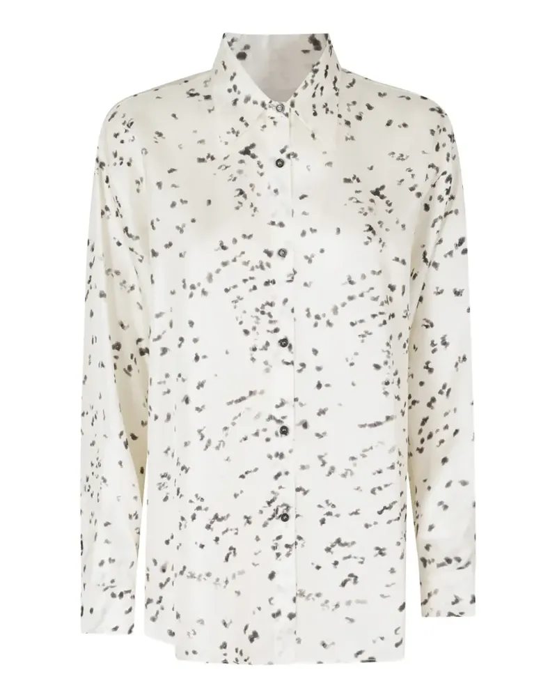 ALYSI abstract-print long-sleeve shirt - Weiß Weiß