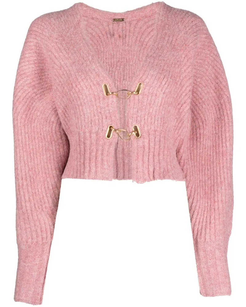 Cult Gaia Casella Cropped-Cardigan - Rosa Rosa