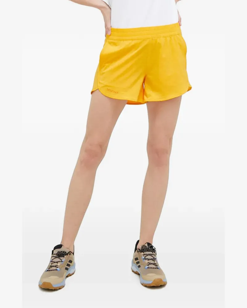 Marmot Elda Shorts mit Logo-Print und elastischem Bund - Gelb Gelb