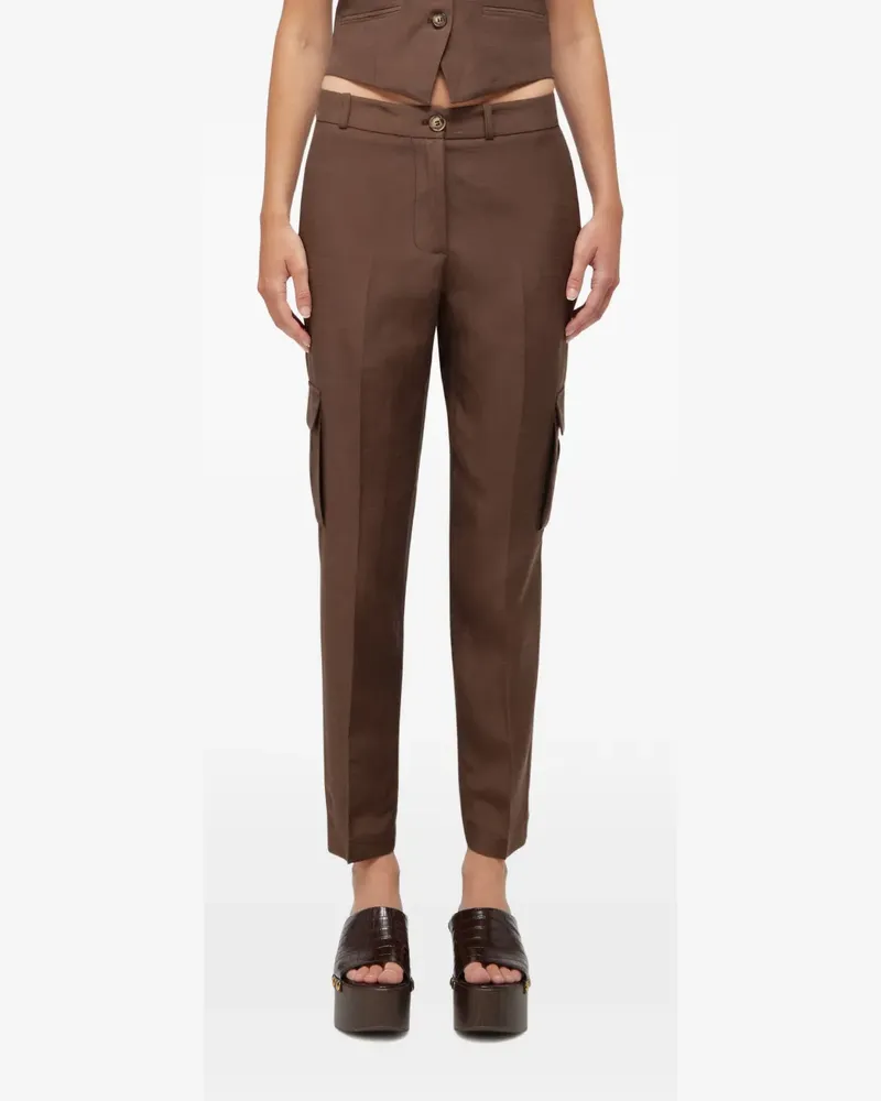 Blumarine pressed-crease cargo pants - Braun Braun